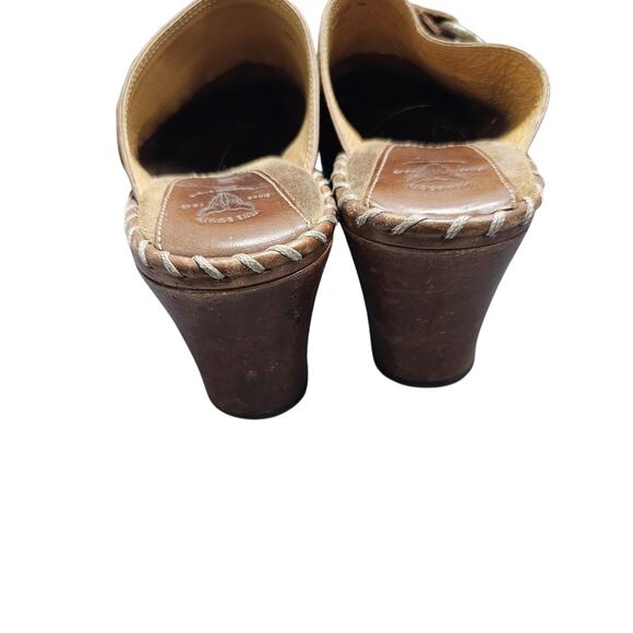 Frye Charlotte Mule Womens 7 Brown Leather Clog Ring Stud Whipstitch Western - Picture 6 of 9